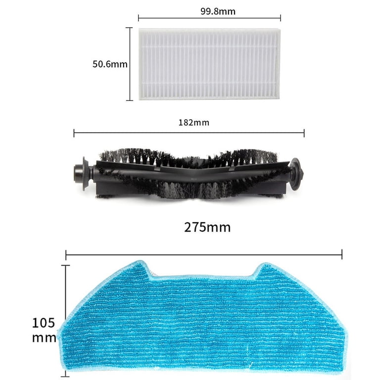 6-Pack Robot Vacuum Side Brushes - Replacement Corner Brushes For BObsweep Dustin, Orb-i, RC400 Models
