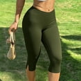 thumbnail image 7 of Women Capri Pants Elastic Waist Side Slit Casual Summer Pants Breathable Lightweight Stretchy Lounge Wear for Daily Comfort, 7 of 7
