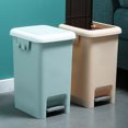thumbnail image 3 of Billuyoard Bote de basura abierto con un clic, bote de basura grande, compacto, conveniente, cubo de basura de cocina, tapa ancha, bote grande de Suministros de limpieza para el hogar Beige, 3 of 6