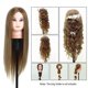 thumbnail image 3 of Training Head 50% Real Human Hair Manikin Head Hairdressing Dummy Head Salon Head + Hair Clamp Holder for Hair Practice, 3 of 5