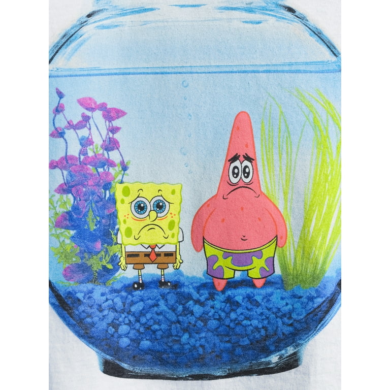 SpongeBob SquarePants T-Shirt Sad Patrick In Fish Bowl Small White