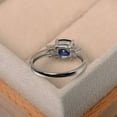 thumbnail image 3 of September birthstone ring,cushion cut,lab blue sapphire ring,engagement ring ,gemstone ring,sterling silver ring, 3 of 4