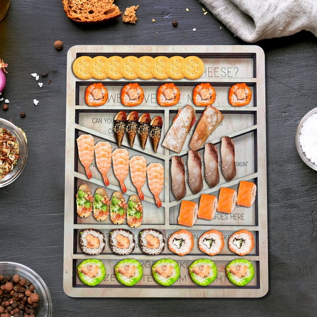 Xihbxyly Tabla de Madera para Comidas, Tabla de Quesos Personalizada, Bandeja para Servir Comida, Elegante Decoración de Cocina, Ideal para Fiestas y Reuniones En Casa, 35 X 25 Cm.