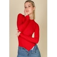 thumbnail image 2 of Body-Hugging Ribbed Mock Neck Long Sleeve Bodysuit, 2 of 11