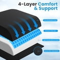 thumbnail image 2 of Wheelchair Seat Cushion for Pressure Relief, Cooling Gel Memory Foam Chair with Slope-Edge Design, Coccyx Support Tailbone Pain, Non-Slip, Wheelchairs, Office Chairs & Car Seats, 2 of 4