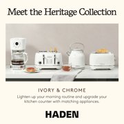 Haden Heritage 1.7 Liter Electric Kettle with 2 Slice Bread Toaster, White