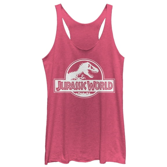 Women's Jurassic World Simple T. Rex Logo Racerback Tank Top Pink Heather X Large
