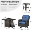 thumbnail image 3 of Bellefurn 4 Pieces Patio Furniture Sets with Fire Pit and Swivel Rocker Chairs,Outdoor Furniture with Fire Pit and Side Table Outdoor Conversation Set for Porch Deck Backyard Poolside, 3 of 13
