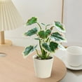 thumbnail image 4 of Nrmrqz Artificial Potted Plant | Realistic Simulation Green Plants | Indoor Decorative Faux Plant | Plastic Leaves & Pot | Low Maintenance Desk & Bookshelf Decor | 12.2in | 1 Piece, 4 of 6