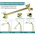 thumbnail image 2 of All Metal Dual Square Shower Head Combo, Rain Shower Head with Handheld Shower Wand and Extra Long Flexible Hose (Polished Brass), 2 of 8