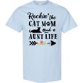 thumbnail image 3 of Inktastic Rockin' the Cat Mom and Aunt Life T-Shirt, 3 of 5