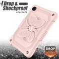 thumbnail image 5 of Dteck with Shoulder Strap Case for Samsung Galaxy Tab A7 Lite 8.7-inch SM-T220 T225 (2021),Shockproof Rugged Rubber 3-Layers Protection Butterfly Case Kids Friendly Kickstand Cover,Pink, 5 of 8