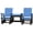 Black, Blue, variant on DutchCrafters Modern Horizontal Slat High Back Poly Double Glider Chairs with Center Table Outdoor Patio Furniture