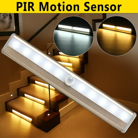 10 Led Night Light Bar Motion Sensor Closet Light Cordless Under