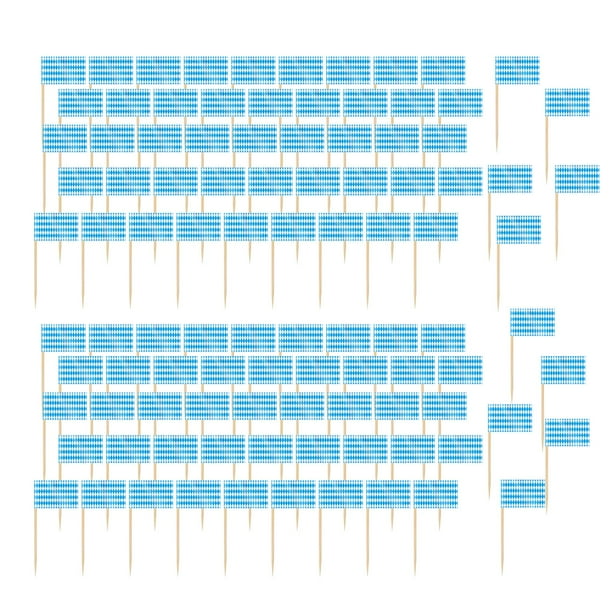 100 banderines de palillos de dientes para cóctel, ideales para decorar pasteles y cupcakes, perfectos para fiestas temáticas de sándwiches y pub.