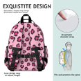 thumbnail image 5 of Pink and Black Leopard Print Pattern Cute School Backpack Bag for School with Padded Back and Adjustable Shoulder Straps 15.25"x11.5"x5.25", 5 of 5