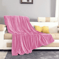thumbnail image 2 of Howarmer Pink Fuzzy Bed Blanket, King Size Soft Flannel Fleece Bed Throw Blankets, 90 x 108 Inch, 2 of 6