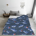 thumbnail image 5 of Honeii Cartoon Shark Print Fleece Blanket - Throw Blanket for Bed, Sofa, Couch, Camping, and Travel , Microplush Ultra Soft Warm Blanket-60"x50", 5 of 7