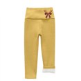 thumbnail image 5 of NAISIBABY Girls Fleece Lined Leggings, Christmas Bow Stretchy High Waisted Winter Thermal Tights Yellow 5T, 5 of 5
