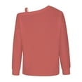 thumbnail image 4 of BLVB Off Shoulder Tops for Women 2024 Casual Loose Long Sleeve Fall Shirts Solid Color Ladies Pullover Blouse, 4 of 5