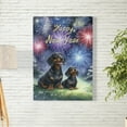 thumbnail image 2 of Happy New Year Dachshund Family Cheer Winter Midnight Firework Vertical Matte Canvas Poster Wiener Dog Lover Gifts Idea Wall Art Home Decor - 02025, 2 of 5