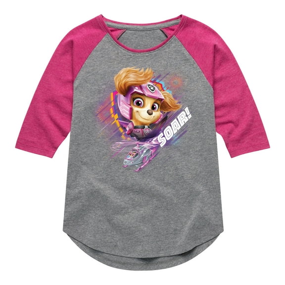 Paw Patrol - Soar - Toddler And Youth Girls Raglan Graphic T-Shirt
