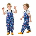 thumbnail image 2 of Pantalon de Pluie pour Enfants, Polyester Imperméable avec Poignets Réfléchissants et Bretelles Ajustables, Taille Plate, Usage Extérieur Quatre Saisons, pour Tout-Petits et Enfants, 2 of 4