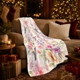 thumbnail image 3 of Hummingbird Garden Flowers And Wings Dreamy Botanical Style Bird Lovers Blooming Garden Bird Motif Warm Flannel Blanket, Mother's Day Gift for Sunroom and Bedroom Home Decor, 3 of 9