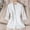 White, variant on Striped Blazers Women 3/4 Sleeve Business Casual White Lightweight Blazer Tunic Women Rolled Suit Jackets XL