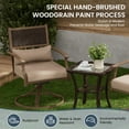 thumbnail image 4 of ECOPATIO 3 Pieces Patio Swivel Chairs Set of 2 with Wicker Table, Bistro Set with Swivel Rocker Chair, Outdoor Furniture with Thickened Cushions for Porch Backyard Deck (Khaki), 4 of 10
