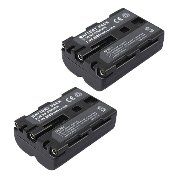 Digital Camera Battery 2 Pack NP-FM500H Camera Battery for Alpha A57 A65 A77 A99 A100 A200 A300 A500 A900 A700