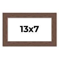 13x7 Frame Brown Farmhouse Solid Wood Picture Frame Width 1.5 Inches | Interior Frame Depth 0.5