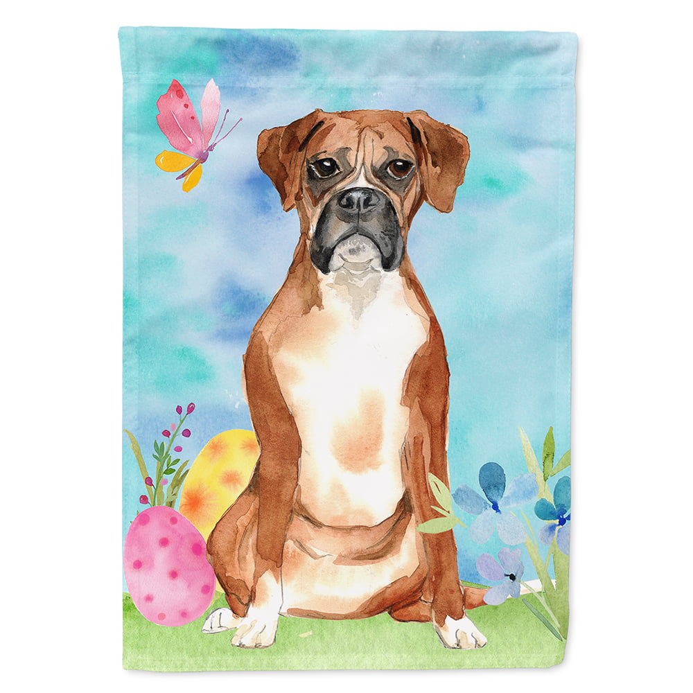 Boxer Fawn Uncropped Valentine Roses Flag 