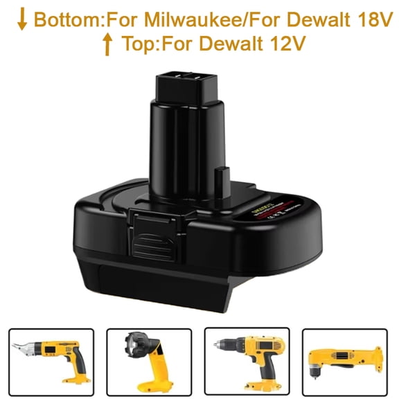 Battery Adapter for De*Walt 20V Li-ion Battery or for Mil*wau*kee M18 18V Li-ion Battery Convert to for De*Walt 12V/14.4V Ni-CD Ni-MH Power Tools DC9071 DW9072 DW9071 DE9075 DE9074 DE9072 DE9071