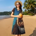thumbnail image 4 of Lsque Squirrel Sleeping In Tree Print Women's Casual Dress T-Shirt Summer Short Sleeve Scoop Neck Swing Dresses, 4 of 6
