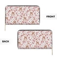 thumbnail image 3 of Leather Thin Slim Wallets for Women Men - Cute Deer Daisy Flower Pink Clutch Card Wallet for Women Men with Zipper, 3 of 7