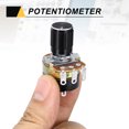 thumbnail image 5 of Uxcell 6 Pack WH138 Potentiometer 100K Ohm Single-Joint Variable Resistors 3 Terminals Linear Taper Rotary with Knob Cap, 5 of 7