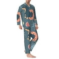 thumbnail image 2 of Salouo Watermelons Dachshunds Print Button-Front Long Sleeve Pajama Set for Men, Soft 2Pjs Men's Long Sleeve Sleepwear-XX-Large, 2 of 7