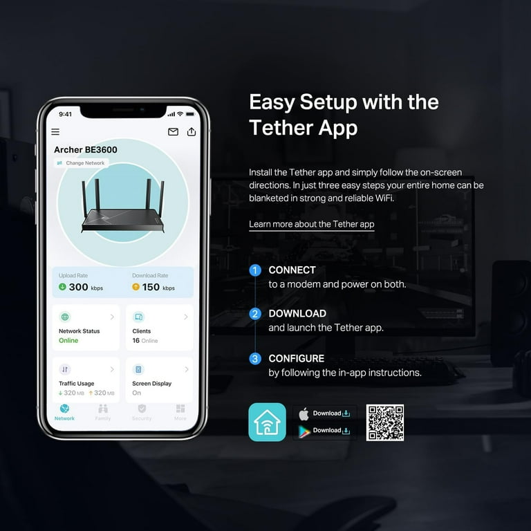 TP-Link Dual-Band BE3600 WiFi 7 Router with dual 2.5Gbps