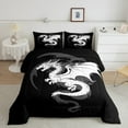 thumbnail image 2 of Manfei Cartoon Dragon Bedding Comforter Set,Magic Animal Twin Comforter Sets,White Black Bedding Set For Teens Boys,Breathable Home Decor Reversible,2pcs, 2 of 8
