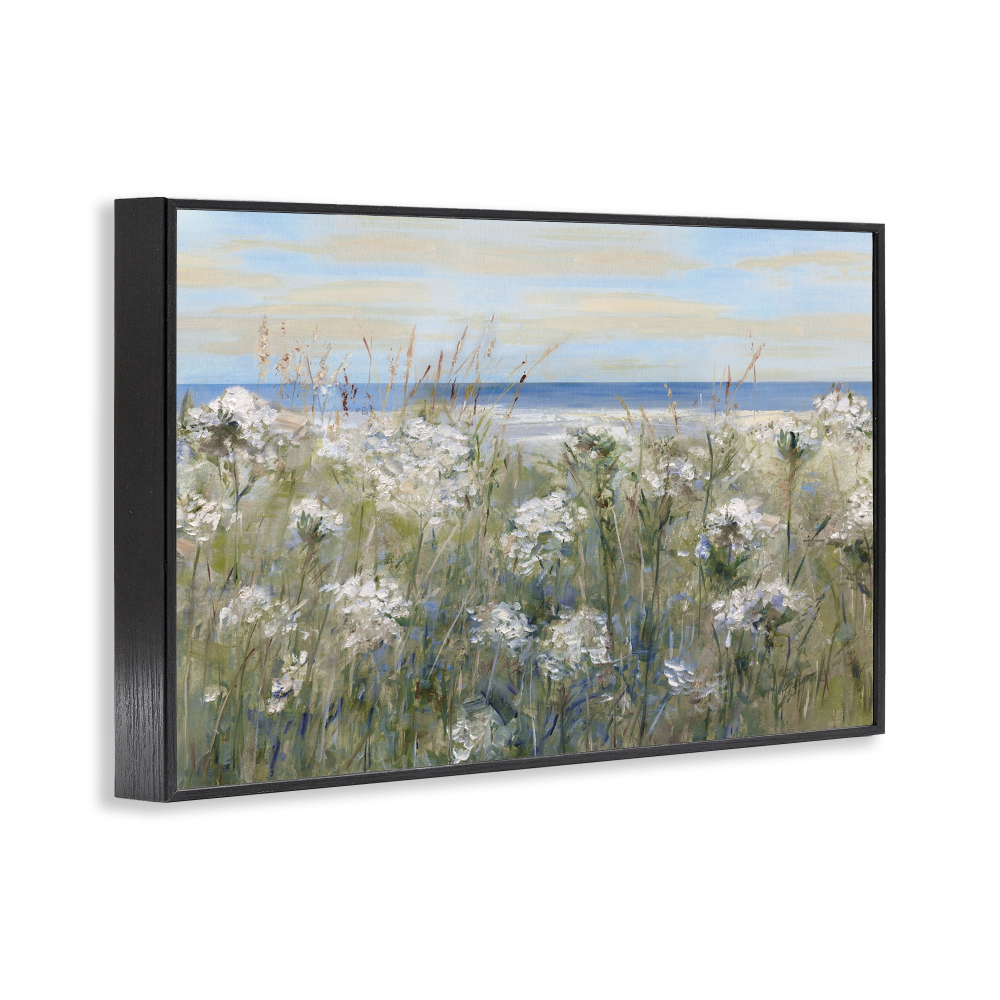 Stupell Industries Impressionist Seaside Meadow Black Framed Giclee Art, design by Sally Swatland