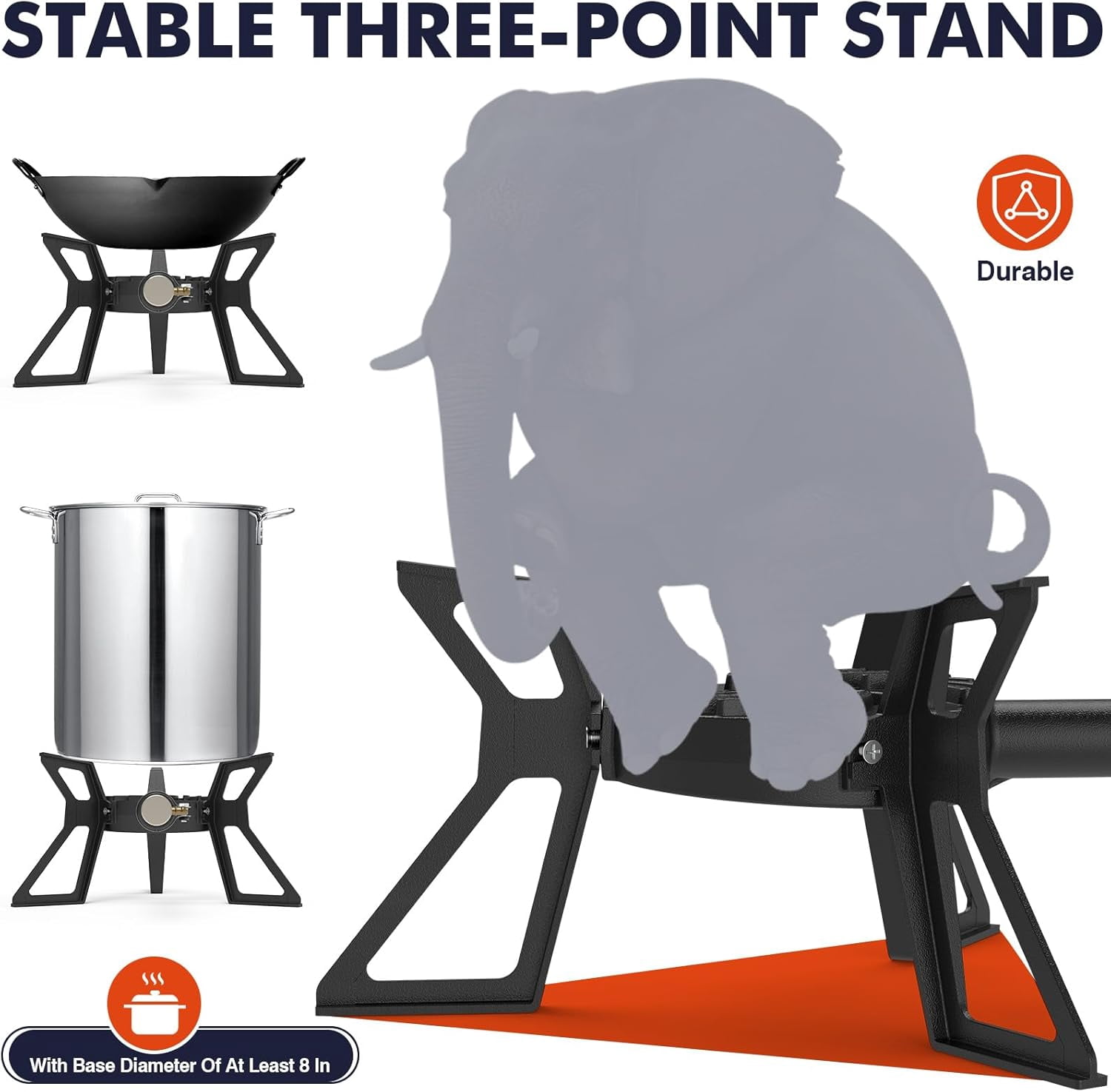 Frizi Portable Tripod Gas Burner Stove – Single Propane Burner for Outdoor Cooking, Camping, Hiking, Backpacking | Compact & Stable Gas Stove for Boiling, Frying, and Grilling Outdoors