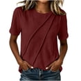 thumbnail image 2 of Aofany Plus Size Blouses for Women Short Sleeve Shirts Casual Dressy Summer Tops with Pleats, 2 of 5