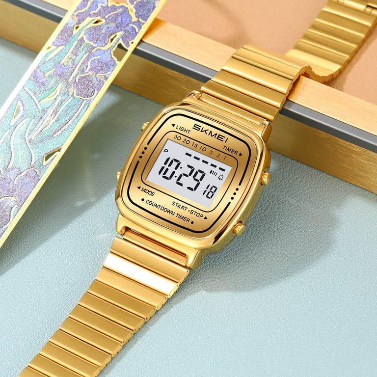 Digital Watch with Stopwatch, Alarm, Stainless Steel Bracelet RuiJiao Water Resistant Multifunction Digital Watch  main image 2