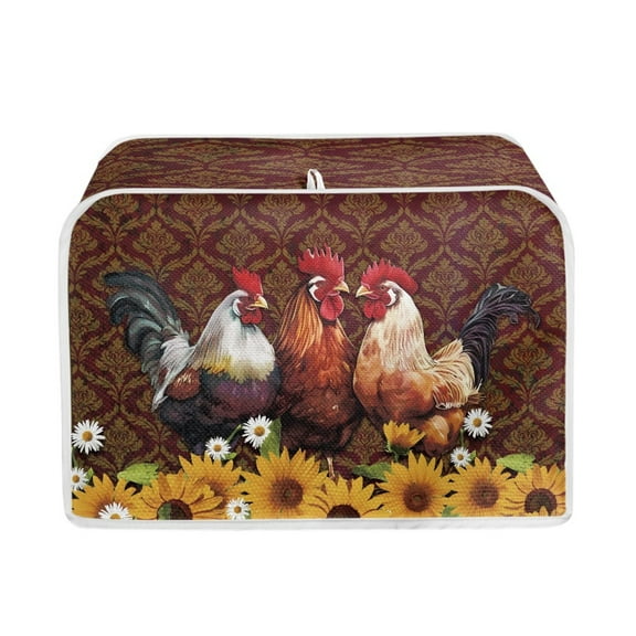 Yuyamidu Chicken Toaster Cover Dustproof Cover 2-Slice Bread Maker Machine Cover Wide Slot Kitchen Small Appliance Cover Sunflower Daisy Microwave Oven Dust Covers