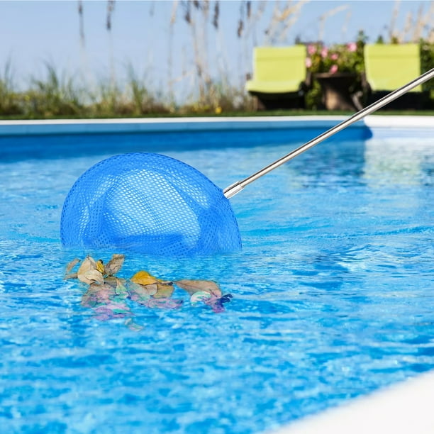 Round Pool Skimmer Net with Telescopic Rod Removal Leaf Rake