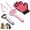 PINK, variant on 5 Pack Pet Grooming Tool Kit, Self-Clean Slicker Brush, Undercoat Rake, Deshedding Glove Nail Clipper File Set, Multi-Function Hair Remover Kit for Dogs Cats