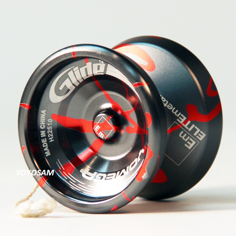 Yomega Glide Yo-Yo - Black with Red Splash - Walmart.com - Walmart.com