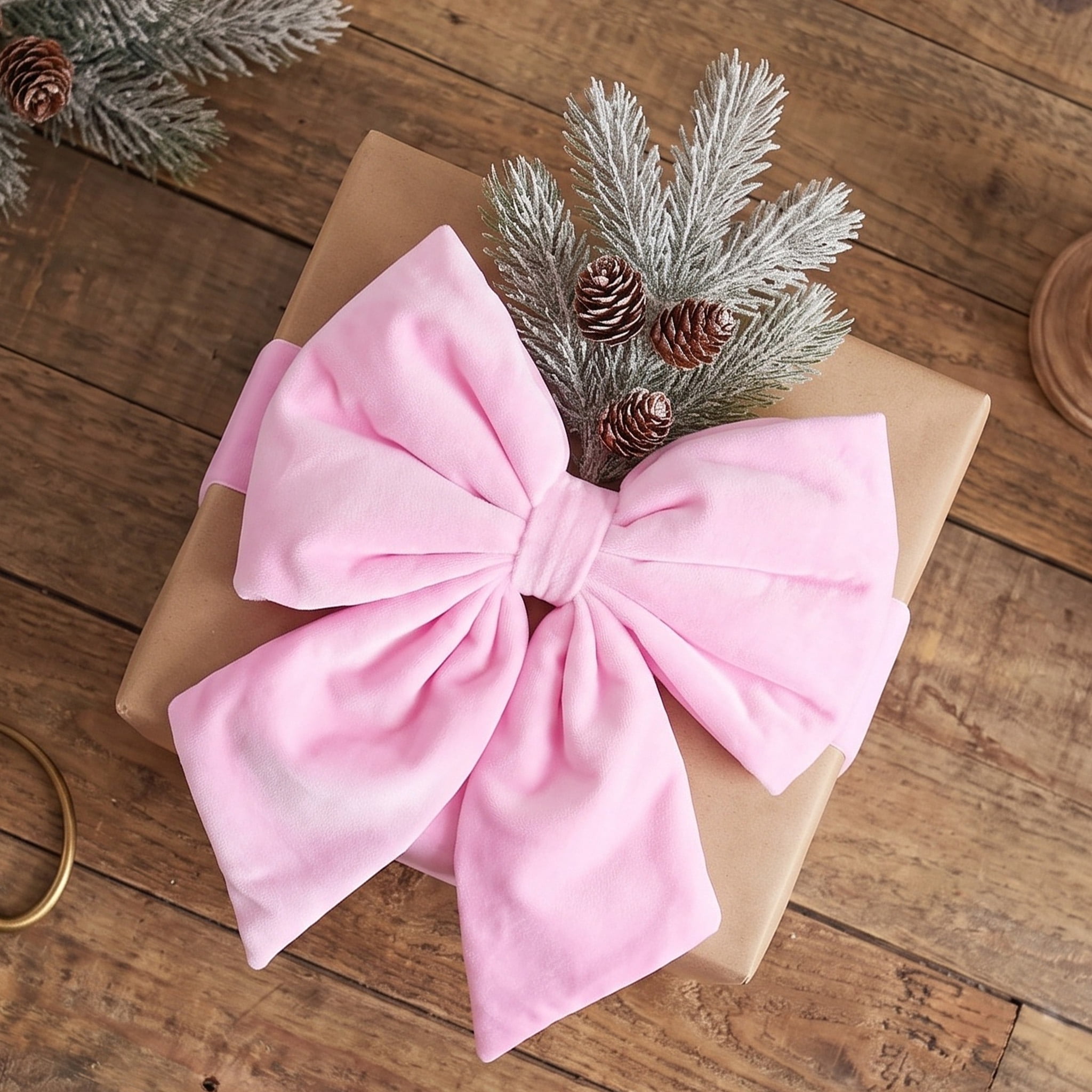 Pink Velvet Decorative Christmas Bow, 13.5", by Holiday Time