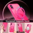 thumbnail image 4 of for iPhone Xs Case , iPhone X Case with Ring [Compatible with Magsafe], Full Body Protective Cover Slim Shockproof Kickstand Phone Case for Apple iPhone X/XS 5.8", Hot Pink, 4 of 16